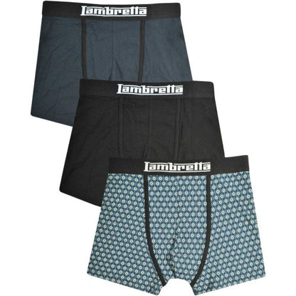 Front - Lambretta Mens Logo Boxer Shorts (Pack of 3)