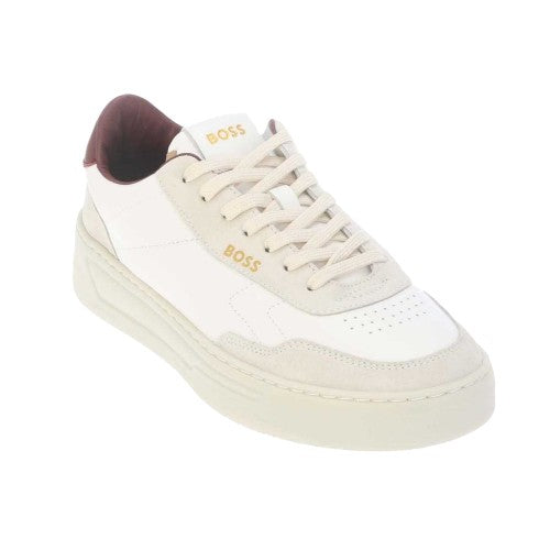 Front - Boss Mens Baltimore Leather Tennis Trainers