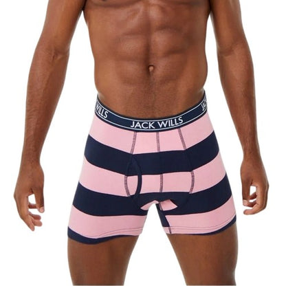 Front - Jack Wills Mens Daundley Stripe Classic Boxer Briefs (Pack of 3)