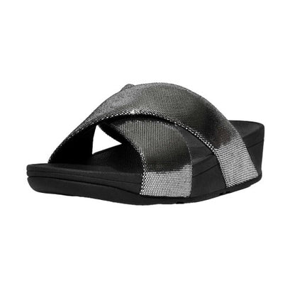 Front - Fit Flop Womens/Ladies Lulu Lustra Criss Cross Strap Sliders
