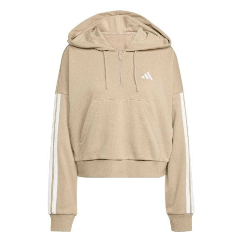 Front - Adidas Womens/Ladies Sportswear Essentials Stripe Quarter Zip Hoodie