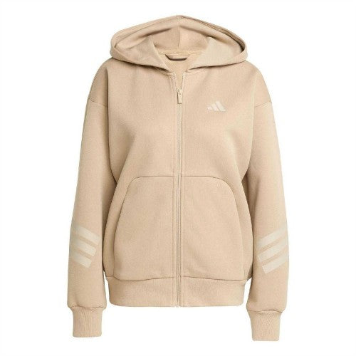 Front - Adidas Womens/Ladies 3 Stripes Full Zip Hoodie