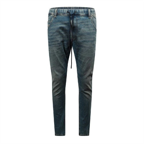 Front - Diesel Mens Krooley Ne Faded Drawstring Tapered Jeans