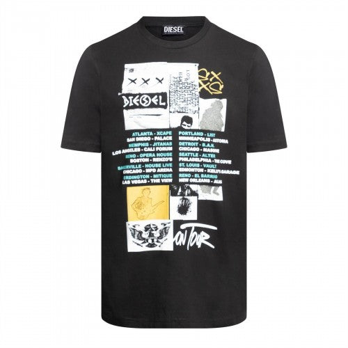 Front - Diesel Mens Just Rock Graphic Print Regular T-Shirt