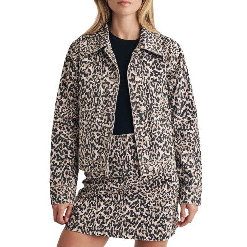 Front - Nobody´s Child Womens/Ladies Frankie Leopard Print Denim Jacket