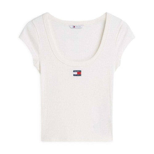 Front - Tommy Jeans Womens/Ladies Embroidered Logo Slim T-Shirt