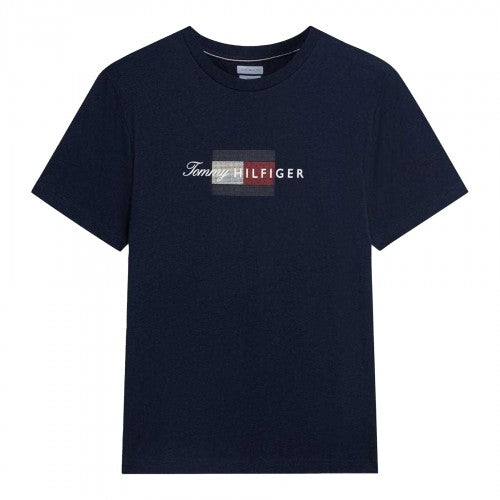 Front - Tommy Hilfiger Mens Script Logo T-Shirt