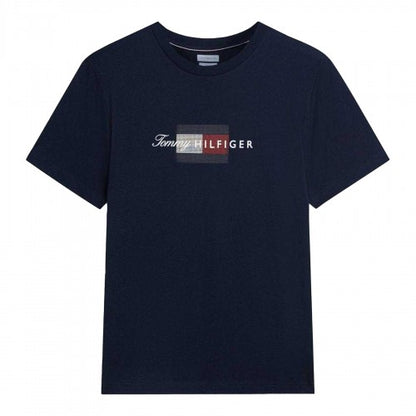 Front - Tommy Hilfiger Mens Script Logo T-Shirt