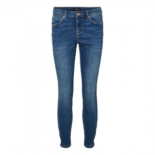 Front - Vero Moda Womens/Ladies Tilde Zip-Off Skinny Jeans