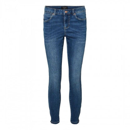 Front - Vero Moda Womens/Ladies Tilde Zip-Off Skinny Jeans
