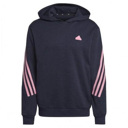 Front - Adidas Mens Future Icons Stripes Hoodie