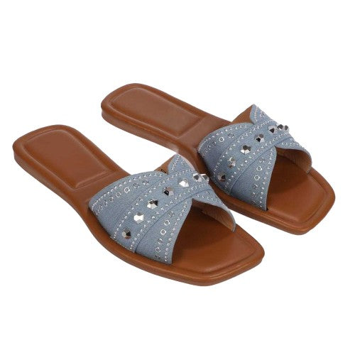 Front - No Doubt Womens/Ladies Cross Strap Flat Sandals