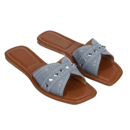 Front - No Doubt Womens/Ladies Cross Strap Flat Sandals