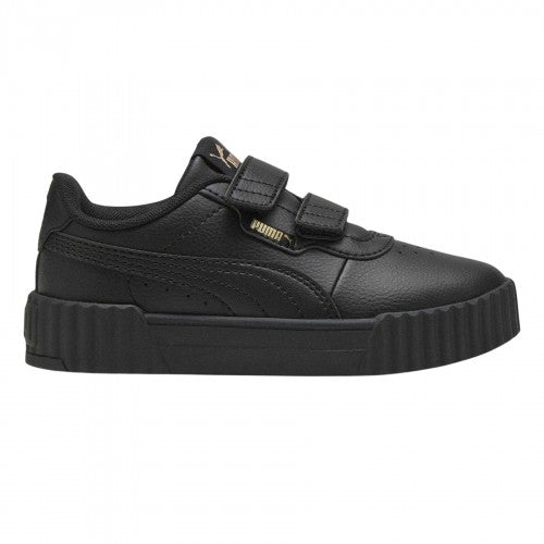 Front - Puma Childrens/Kids Carina 3.0 Logo Leather Court Trainers