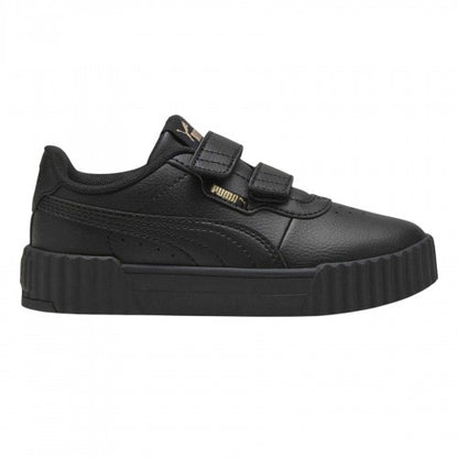Front - Puma Childrens/Kids Carina 3.0 Logo Leather Court Trainers