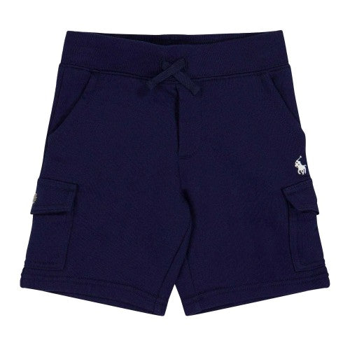 Front - Ralph Lauren Boys Embroidered Logo Cargo Shorts