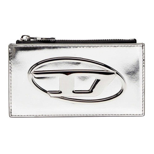 Front - Diesel Metal Logo Leather Card Holder