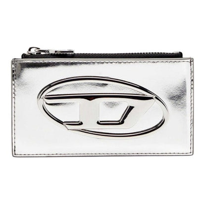 Front - Diesel Metal Logo Leather Card Holder