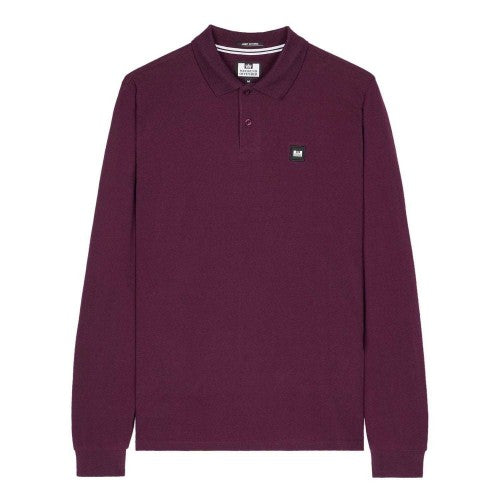 Front - Weekend Offender Mens Dice Badge Long-Sleeved Polo Shirt