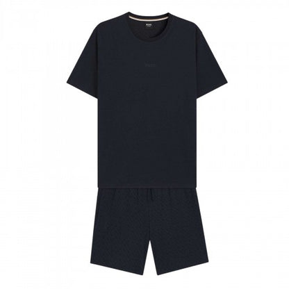 Front - Boss Mens Relaxed Fit Short Pyjama Set