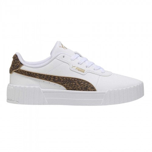 Front - Puma Womens/Ladies Carina 3.0 Leopard Print Platform Shoes