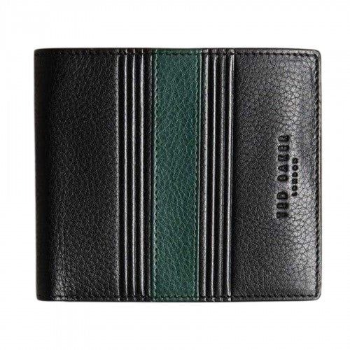 Front - Ted Baker Striped Leather Bi-Fold Wallet