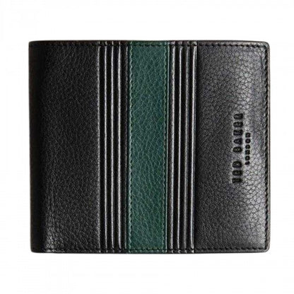 Front - Ted Baker Striped Leather Bi-Fold Wallet