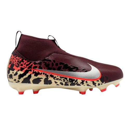 Front - Nike Childrens/Kids Zoom Mercurial Superfly 10 Academy Leopard Print Laceless Firm Ground Football Boots