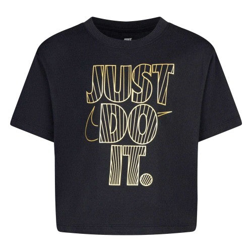 Front - Nike Girls Shine Boxy T-Shirt