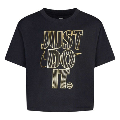 Front - Nike Girls Shine Boxy T-Shirt