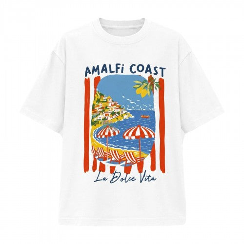 Front - I Saw It First Womens/Ladies Amalfi Coast Graphic Print Oversized T-Shirt