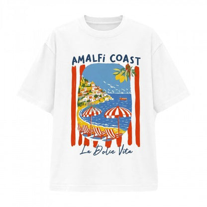 Front - I Saw It First Womens/Ladies Amalfi Coast Graphic Print Oversized T-Shirt