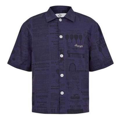 Front - Slazenger Mens Court Newspaper Lightweight Shirt
