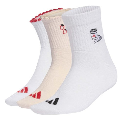 Front - Adidas Womens/Ladies Strawberry Ankle Socks (Pack of 3)