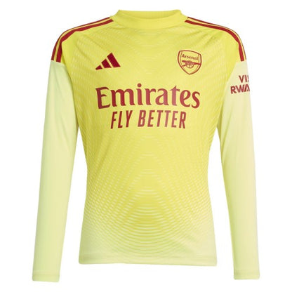 Front - Adidas Boys Arsenal FC Long-Sleeved Goalkeeper Jersey