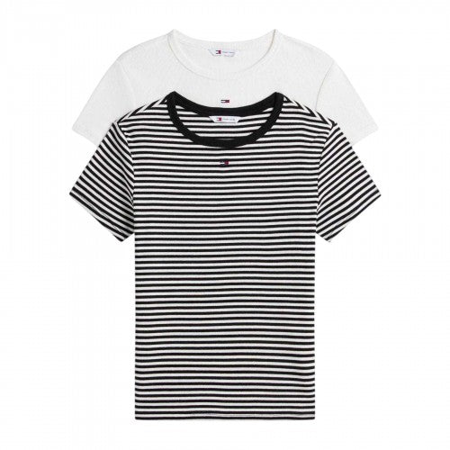 Front - Tommy Jeans Womens/Ladies Essentials Embroidered Logo T-Shirt (Pack of 2)
