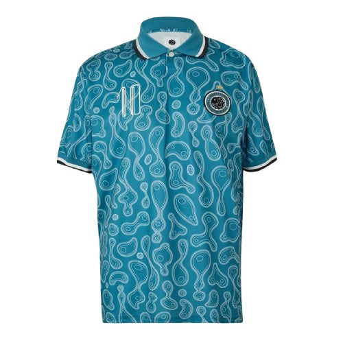 Front - Pretty Green Mens Patterned Regular Football Polo Shirt