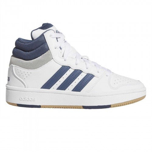 Front - Adidas Childrens/Kids Hoops 3 Stripes High Top Trainers