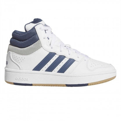 Front - Adidas Childrens/Kids Hoops 3 Stripes High Top Trainers