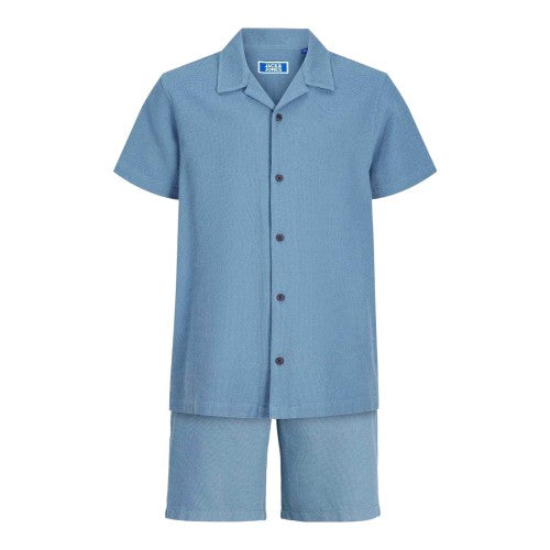 Front - Jack And Jones Boys Plain Waffle Top & Bottom Set
