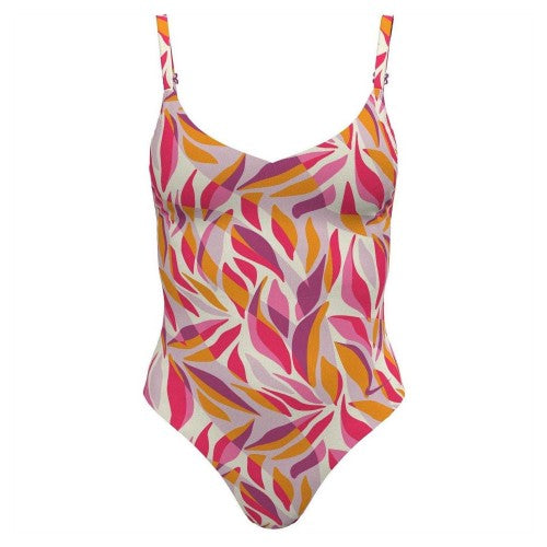 Front - Nike Womens/Ladies Leaf Print One Piece Swimsuit