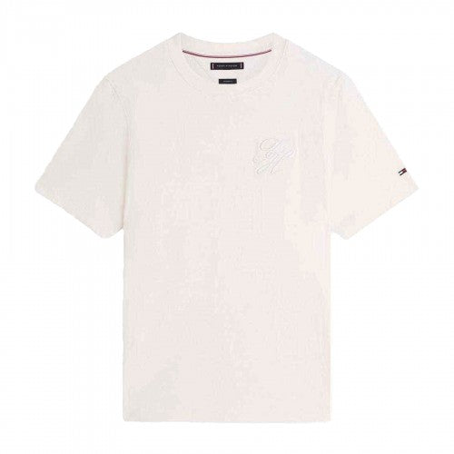 Front - Tommy Hilfiger Mens Embroidered Logo Interlock T-Shirt