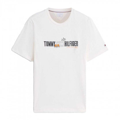 Front - Tommy Hilfiger Mens Summer Chest Print Regular T-Shirt