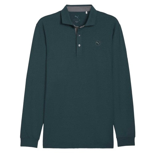 Front - Puma Mens Cloudspun Midweight Long-Sleeved Polo Shirt