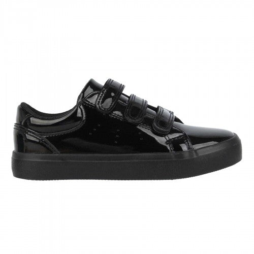 Front - Miso Childrens/Kids Patent 3 Straps Flat Trainers