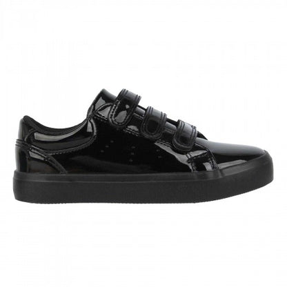 Front - Miso Childrens/Kids Patent 3 Straps Flat Trainers