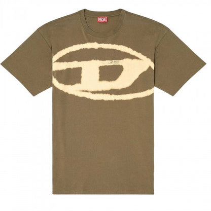 Front - Diesel Mens T-Boxt Bleached Logo Oversized T-Shirt