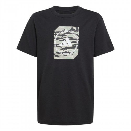 Front - Adidas Childrens/Kids Camo Embossed T-Shirt