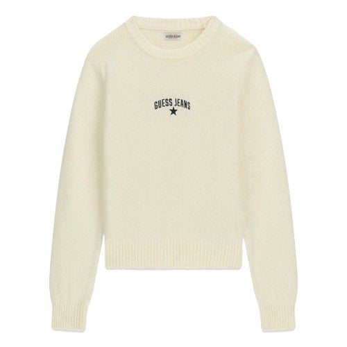 Front - Guess Womens/Ladies Jeans Embroidered Logo Jumper