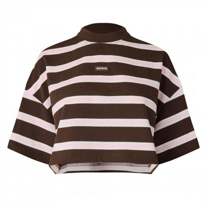 Front - WRSTBHVR Womens/Ladies Seth Striped Crop T-Shirt